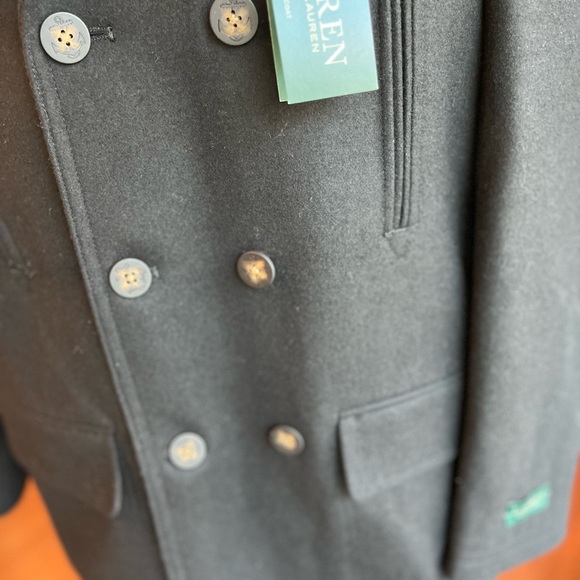 NWT 44L Ralph Lauren Wool Blend Pea Coat MSRP $350 - Picture 2 of 13